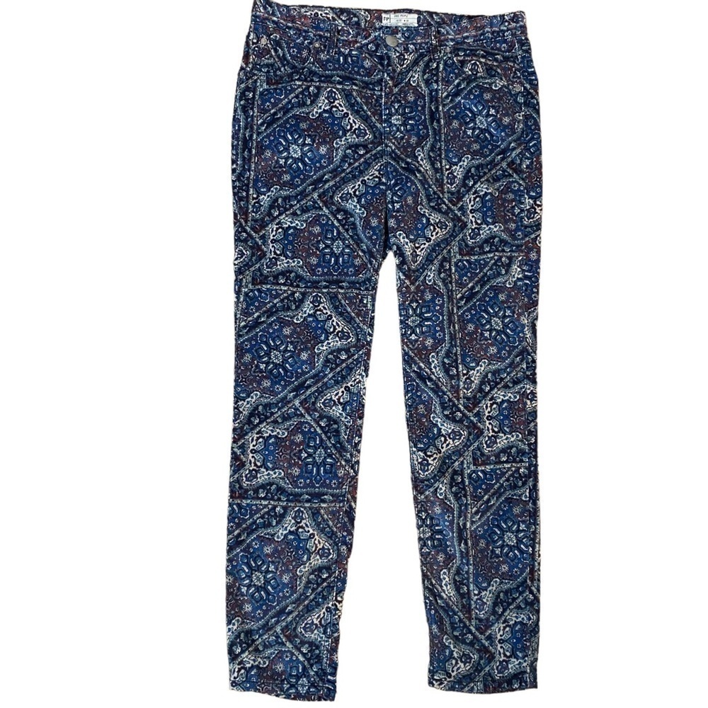 Free People cotton abstract multicolor print skinny pants